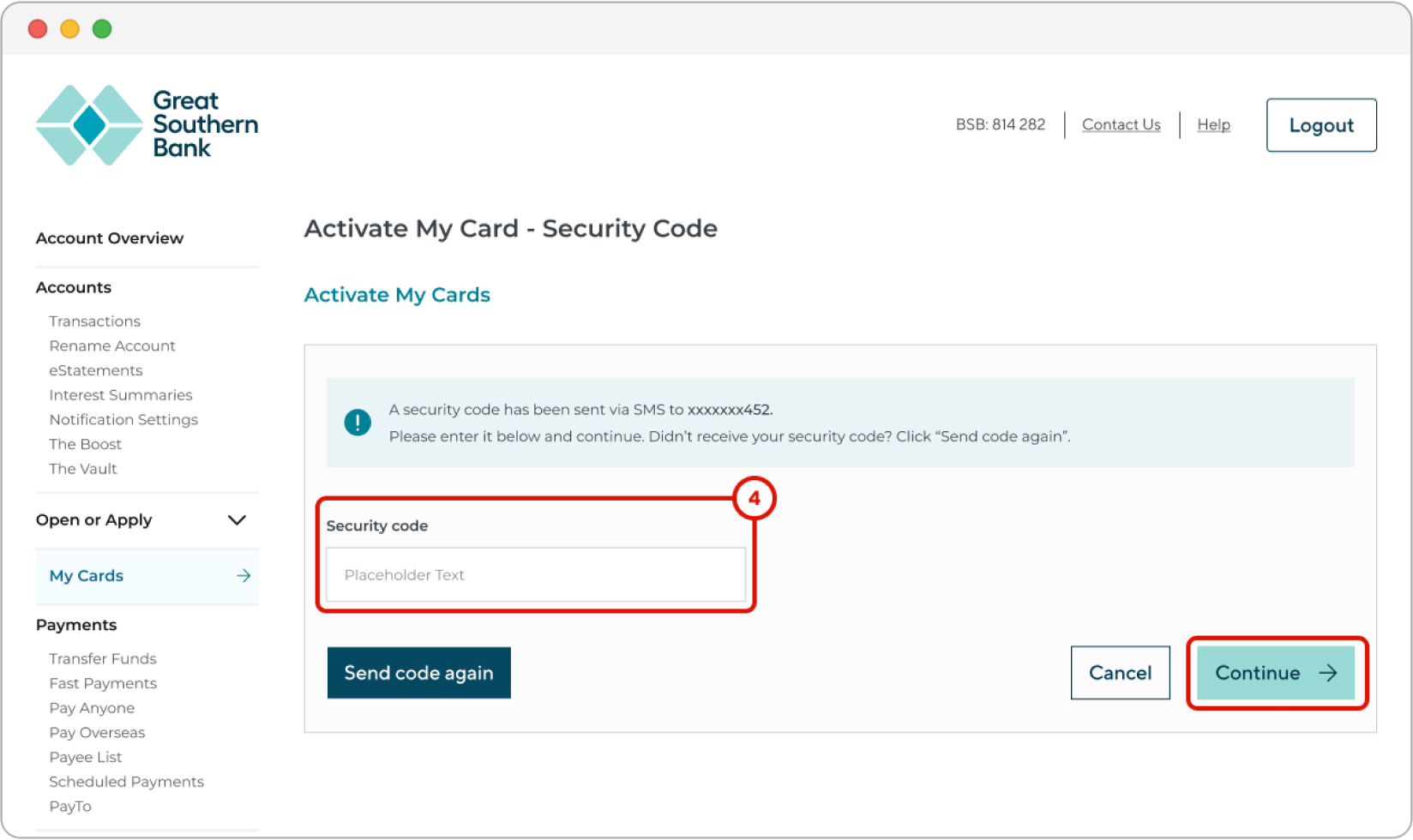 activate card screenshot