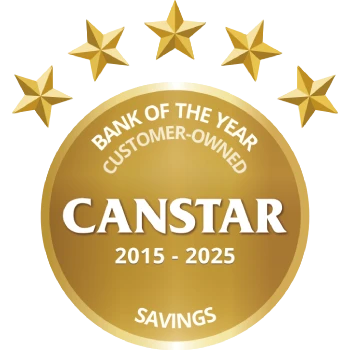 Canstar - Customer Owned Bank of the Year Savings (2015-2025)