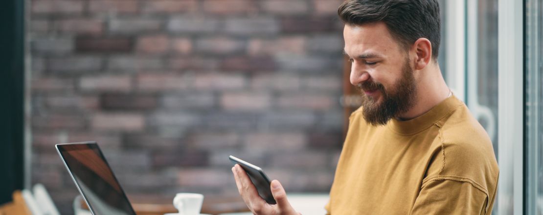 Man using mobile phone