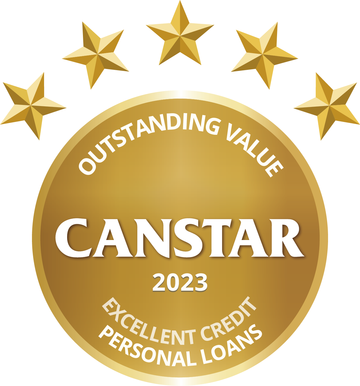 2023 CANSTAR award for Outstanding Value - Excellent Credit Personal Loans