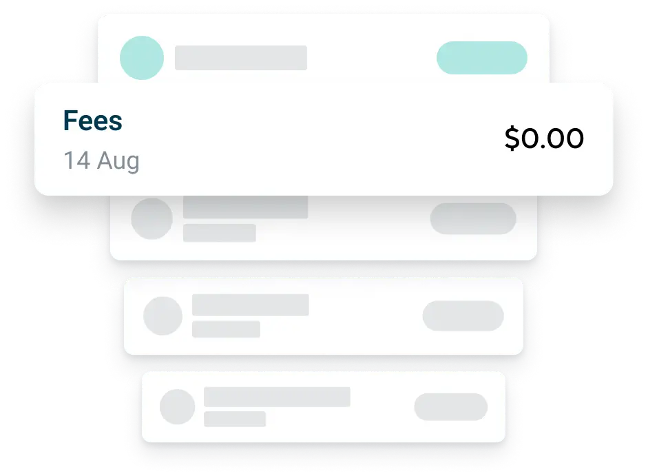 Fees display in app
